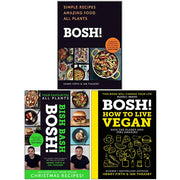 Bosh Simple Recipes book set by Henry Firth and Ian Theasby featuring three non-fiction cookbooks with colorful covers.