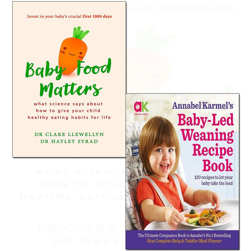 Annabel Karmel Baby-Led Weaning Recipe book from Food Matters collection, featuring colorful pages and cookbook design.