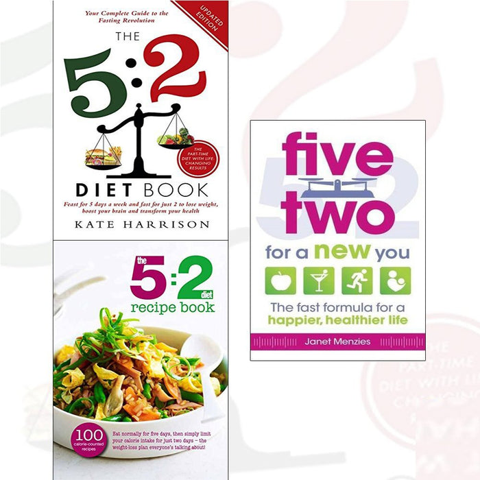 5:2 Diet Book, 5:2 Diet Recipe Book and Five Two for a New You Collection 3 Books Set - The Book Bundle