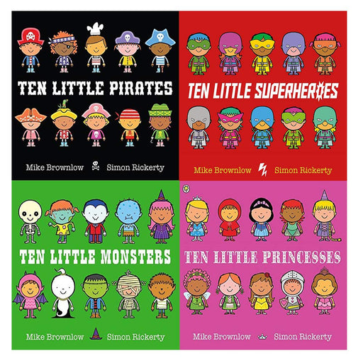 Mike Brownlow Ten Little Collection 4 Books Set (Monsters, SuperHeroes, Princesses & Pirates) - The Book Bundle