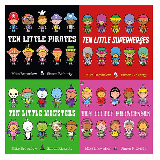 Mike Brownlow Ten Little Collection 4 Books Set (Monsters, SuperHeroes, Princesses & Pirates) - The Book Bundle