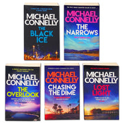 Michael Connelly 5 Books Set Collection Set, The Black Ice, The Narrows, The Overlook, Chasing the Dime, Lost Light - The Book Bundle