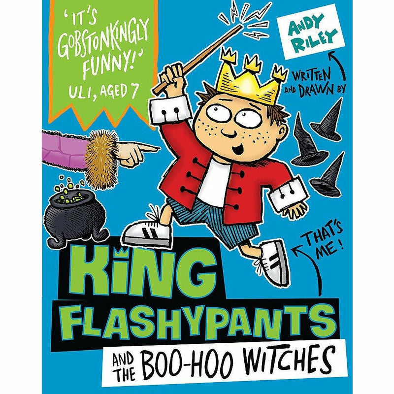 Set of four children's books from the King Flashypants Collection by Andy Riley, published by Hodder Children's Books.