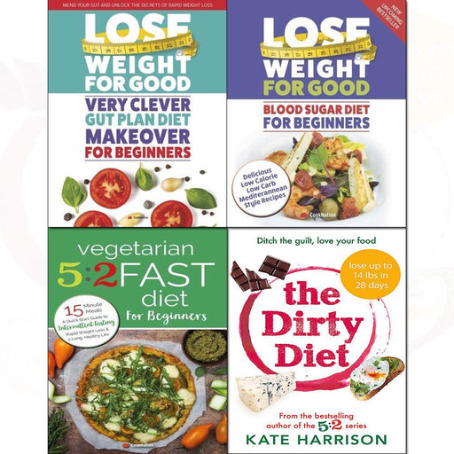 Dirty diet,blood sugar,vegetarian 5:2 fast and very clever gut plan diet 4 books collection set - The Book Bundle