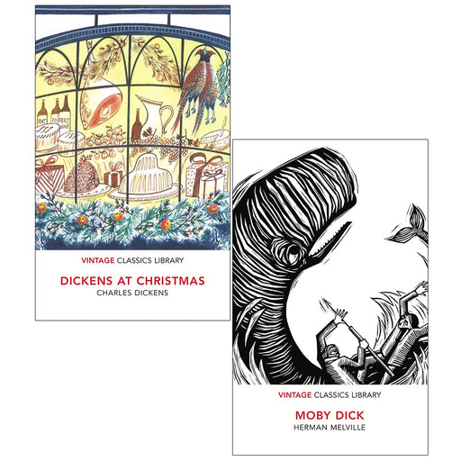 Vintage Classics Library 2 Books Collection Set (Dickens at Christmas By Charles Dickens & Moby Dick By Herman Melville) - The Book Bundle