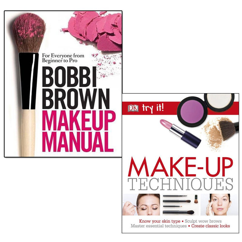 Bobbi Brown and DK makeup techniques book collection, featuring makeup tips and tutorials in a mixed format set.