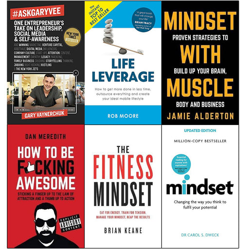Askgaryvee, life leverage, mindset with muscle, how to be fucking awesome, fitness mindset and mindset 6 books collection set - The Book Bundle
