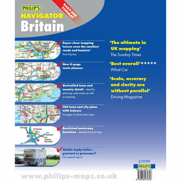 Philip's Navigator Britain Easy-Use Format: Spiral By Philip's Maps NEW - The Book Bundle