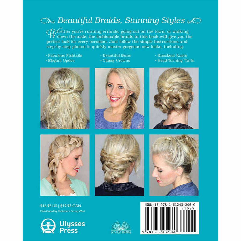 Open paperback of the New Braiding Handbook by Abby Smith, featuring braided hair styles on the cover.