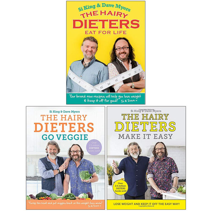 Hairy Dieters Collection 3 Books Set By Hairy Bikers (Eat for Life, Go Veggie, Make It Easy) - The Book Bundle