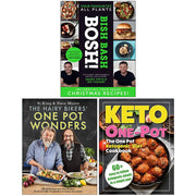 Set of three cookbooks from The Hairy Bikers, including Bish Bash Bosh! and One Pot Wonders, featuring recipes and cooking tips.