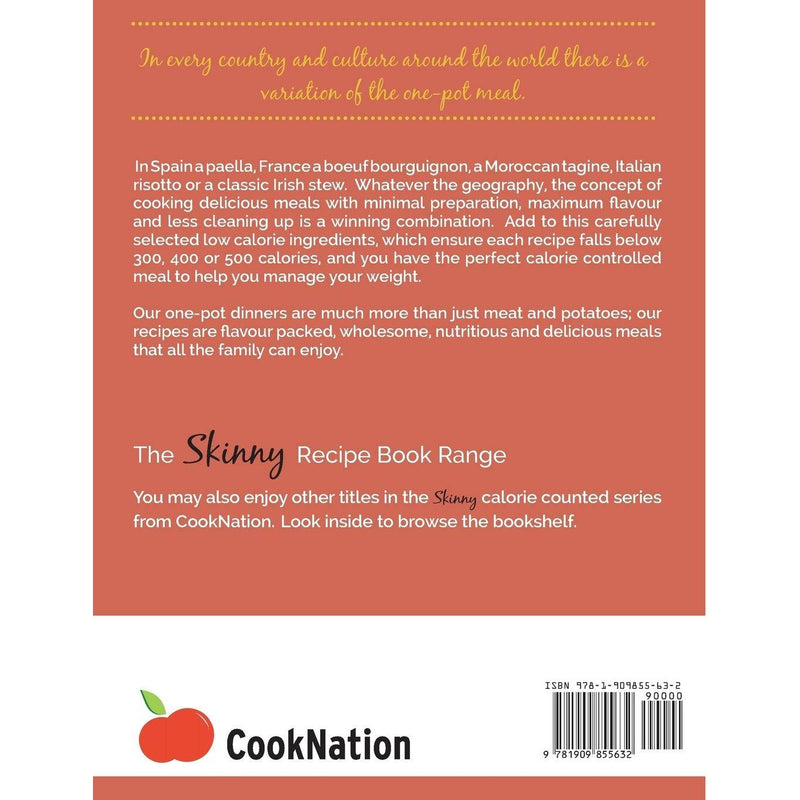 Cooknation The Skinny One-Pot Casseroles and Stews recipe book showing a paperback cover with colorful dish images