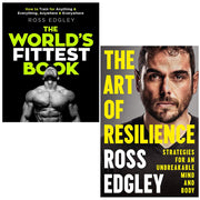 Set of two nonfiction books by Ross Edgley, The World's Fittest Book and The Art of Resilience, featuring cover images and titles.