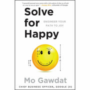 Paperback of "Solve for Happy" by Mo Gawdat, a non-fiction book on engineering happiness, published by Simon & Schuster Export Editions.