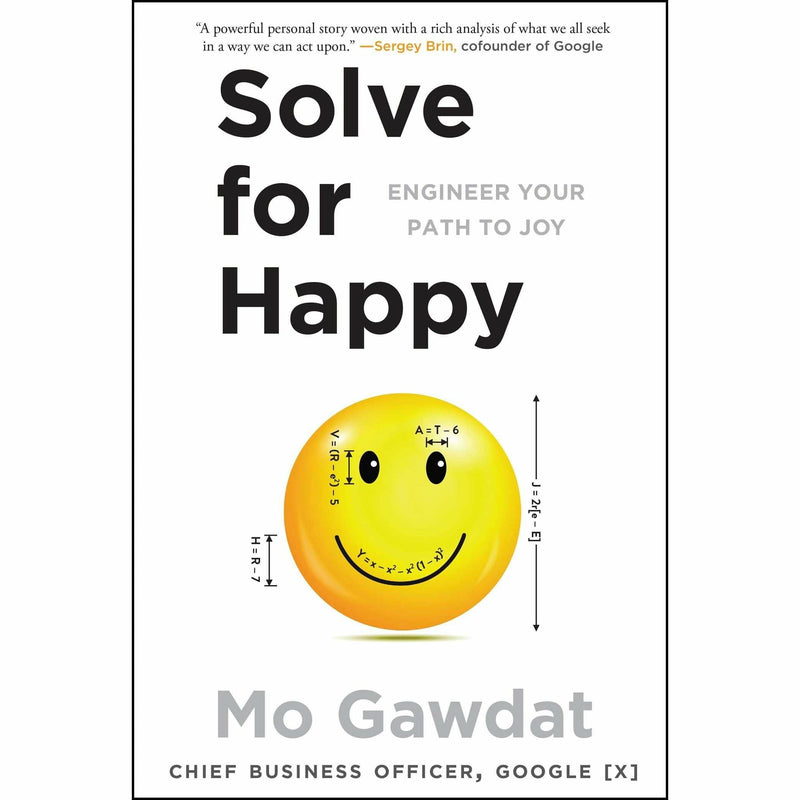 Paperback of "Solve for Happy" by Mo Gawdat, a non-fiction book on engineering happiness, published by Simon & Schuster Export Editions.