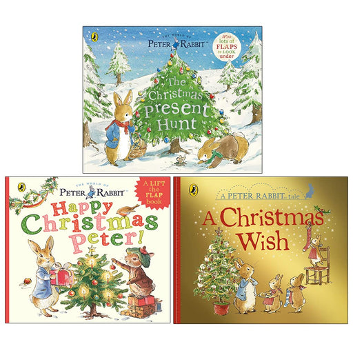Beatrix Potter Peter Rabbit Collection 3 Books Set (The Christmas Present Hunt) - The Book Bundle