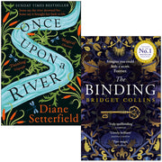 Black Swan and The Borough Press paperback book set featuring "Once Upon a River" by Diane Setterfield and "The Binding" by Bridget Collins.