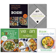 Bosh Simple Recipes, Part Time Vegetarian, Vegetarian 5 2 Fast Diet for Beginners, Vegan Cookbook 5 Books Collection Set - The Book Bundle