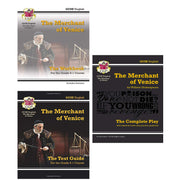 Cgp gcse english shakespeare 3 books collection set - merchant of venice workbook, text guide, the complete play - The Book Bundle