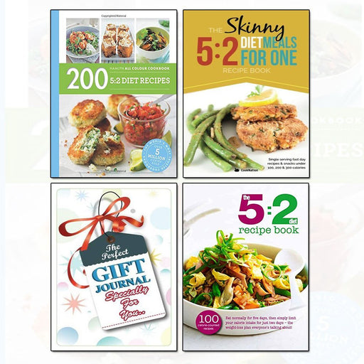 5:2 Diet Recipes Collection With Journal 3 Books Bundle (The Skinny 5:2 Diet Meals For One, 200 5:2 Diet Recipes, The 5:2 Diet Recipe Book) - The Book Bundle