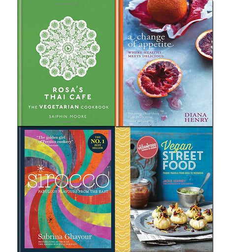 Sirocco, rosa's thai cafe vegetarian cookbook and vegan street food and a change of appetite 4 books collection set - The Book Bundle