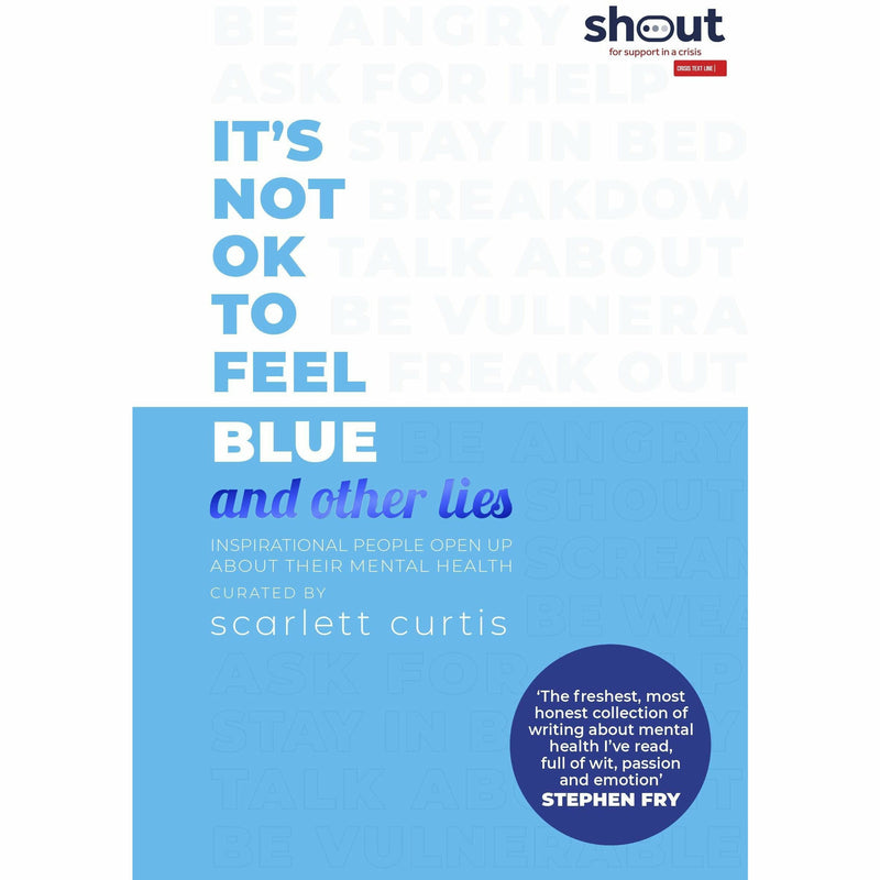 Set of three non-fiction books by Scarlett Curtis including "It's Not OK to Feel Blue," "Feminists Don't Wear Pink," and "You Got This."