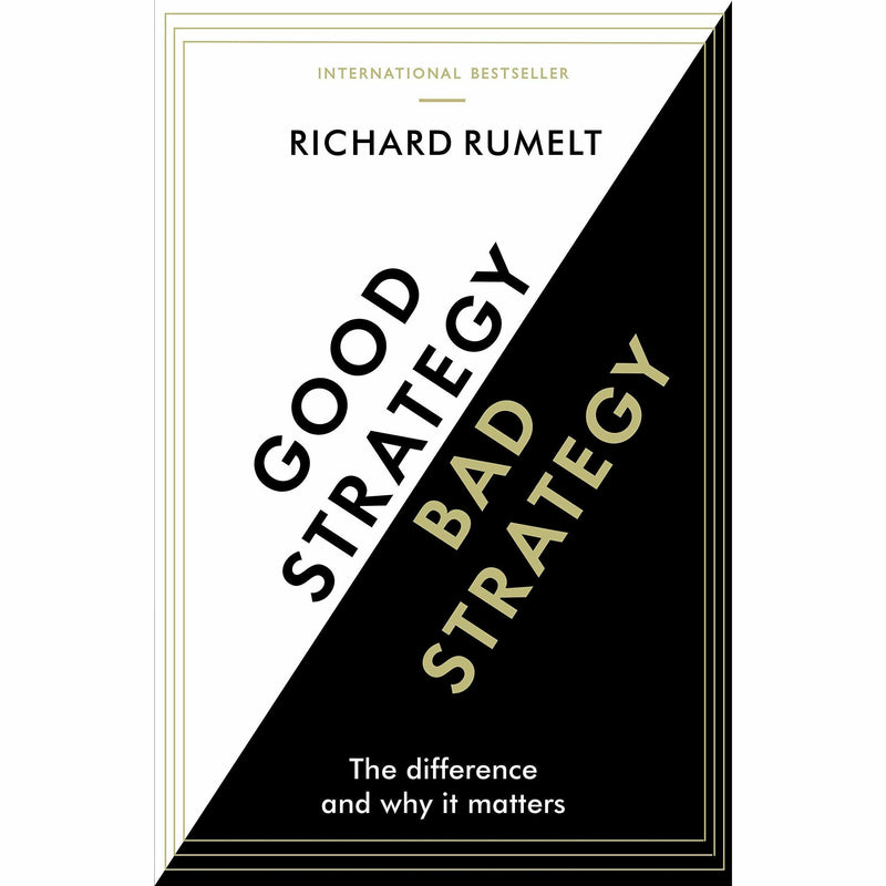 Collection of five non-fiction books including "Good Strategy Bad Strategy" and "Deep Work" by Richard Rumelt, featuring diverse covers.