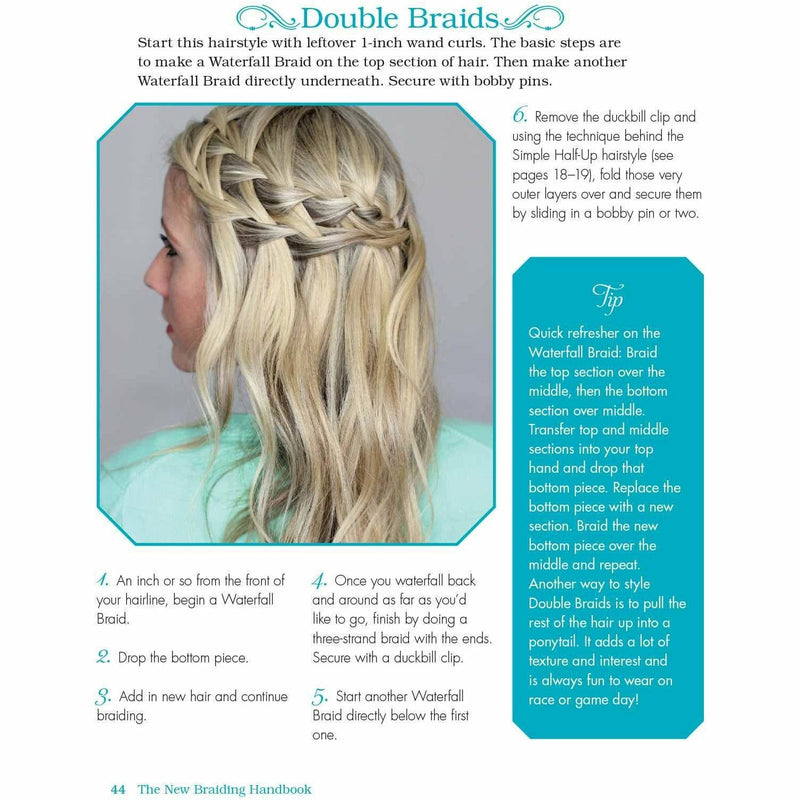 Paperback "New Braiding Handbook" by Abby Smith, featuring braided hairstyles and techniques on the cover.