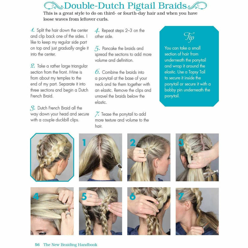 Paperback "New Braiding Handbook" by Abby Smith, featuring detailed hair braiding techniques and step-by-step guides.