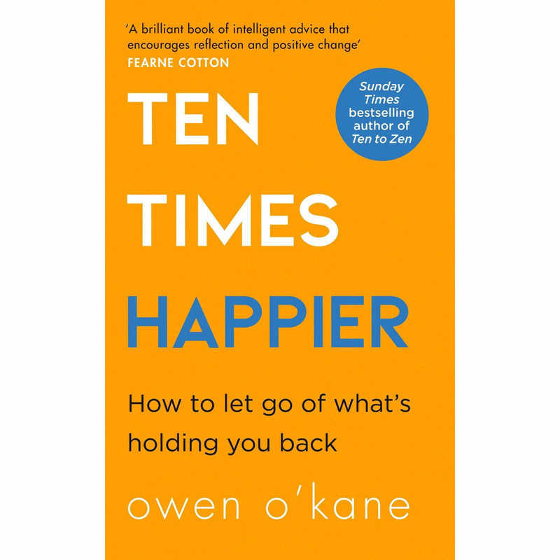 Bluebird paperback set of Owen O'Kane's Ten Times Happier and Ten To Zen non-fiction books, featuring blue covers and inspiring titles.