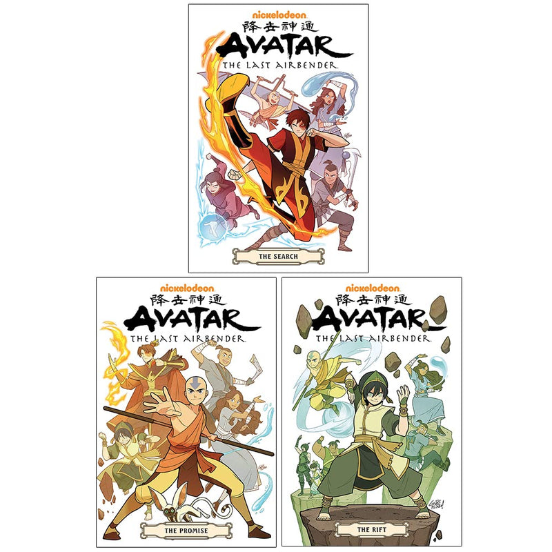 Avatar The Last Airbender Series Collection 3 Books Set (The Search Omnibus, The Promise Omnibus, The Rift Omnibus) - The Book Bundle