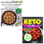 Ketodiet Cookbook and Keto One Pot Diet Collection by Martina Slajerova, two paperback books with colorful covers showing recipes and titles.