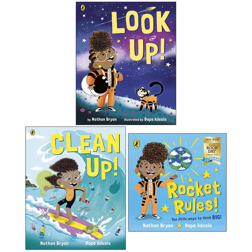 Nathan Bryon Collection 3 Books Set (Look Up!, Clean Up!, Rocket Rules World Book Day) - The Book Bundle