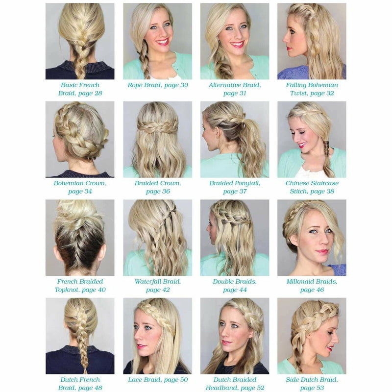 Paperback braiding handbook by Abby Smith from Ulysses Press, showing a colorful cover with braiding and hair styling illustrations.