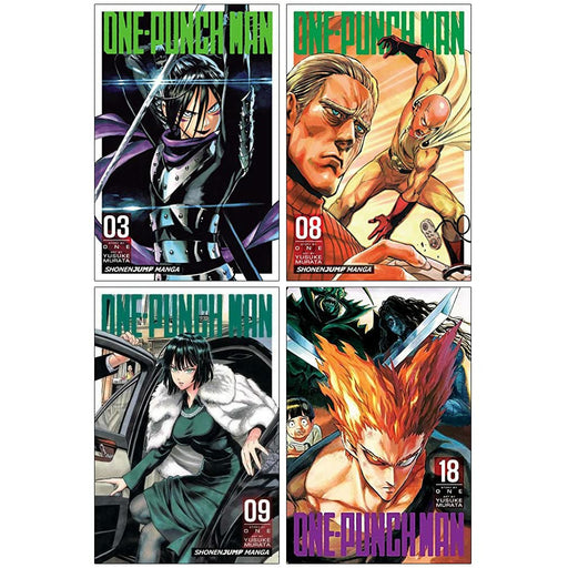 One-Punch Man Series Vol 3 8 9 18 Collection 4 Books Set By Yusuke ONE & Murata - The Book Bundle