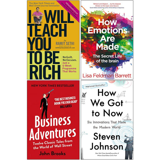 I Will Teach You To Be Rich, How Emotions are Made, Business Adventures, How We Got to Now 4 Books Collection Set - The Book Bundle
