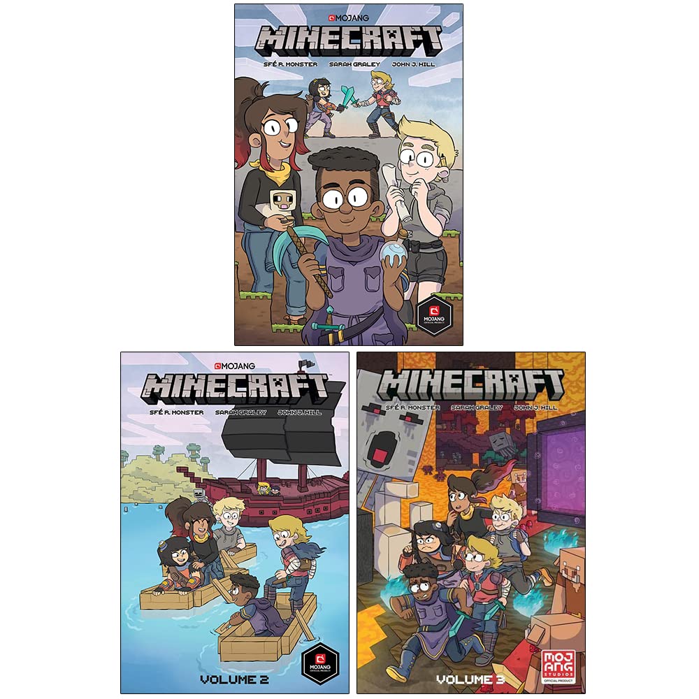 Graphic　Volume　The　Book　Sarah　By　Books　1-3　Minecraft　Set　Graley　Novel　R　Monster,　Collection　Sfe　Bundle