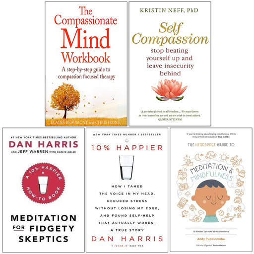 Compassionate, Self Compassion, Meditation , 10% Happier, Headspace 5 Books Collection Set - The Book Bundle