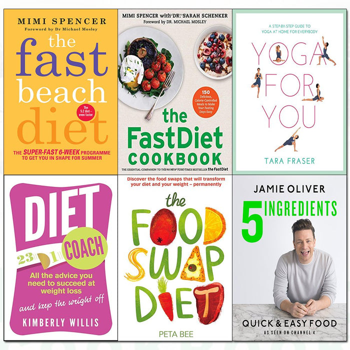 5 ingredients [hardcover], fast beach diet, fastdiet cookbook, yoga for you, diet coach, food swap diet 6 books collection set - The Book Bundle
