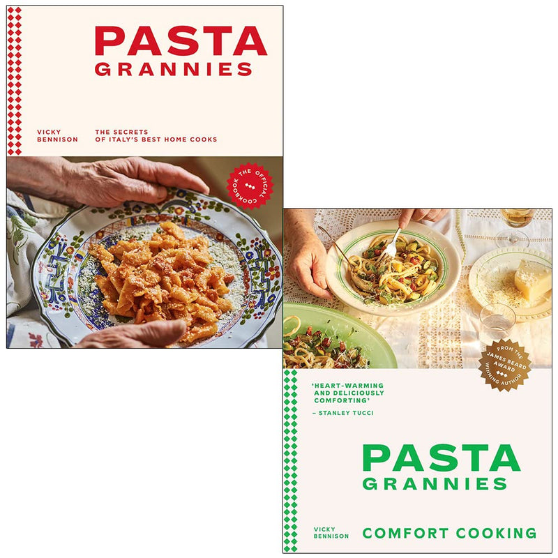 Vicky Bennison Pasta Grannies Collection 2-book set featuring Pasta Grannies cookbooks with pasta recipes and comfort cooking tips.