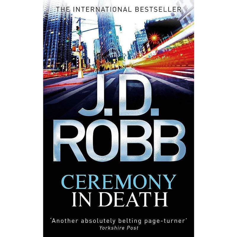 Paperback set of five In Death books by JD Robb, including Ceremony In Death, in a Piatkus collection with fictional crime stories.