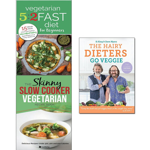 Hairy dieters go veggie, vegetarian 5 2 fast diet and slow cooker vegetarian recipe book 3 books collection set - The Book Bundle