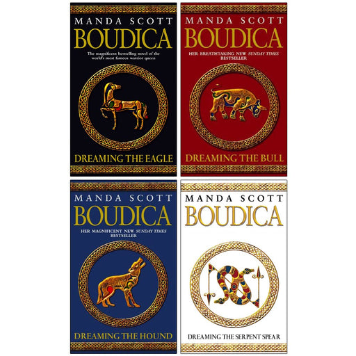 Boudica Trilogy Manda Scott 4 Books Collection Set (Dreaming The Eagle, Dreaming The Bull, Dreaming The Hound, Dreaming The Serpent Spear) - The Book Bundle