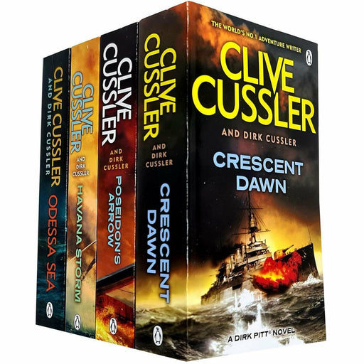 The Dirk Pitt Adventures 4 Books Collection Set by Clive Cussler (Book 21-24) (Crescent Dawn, Poseidon's Arrow, Havana Storm, Odessa Sea) - The Book Bundle