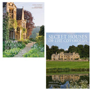 Two hardcover books from the Secret Gardens and Secret Houses of the Cotswolds collection by Jeremy, Barbara, and Victoria Summerley