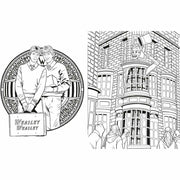 Coloring book cover featuring Harry Potter magical places and characters from Warner Brothers Studio Press, paperback format.