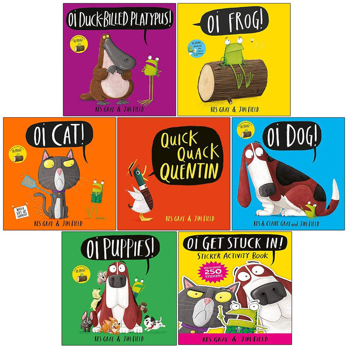 Kes Gray Oi Frog and Friends 7 Books Collection Set Cat, Dog, Get Stuck In - The Book Bundle