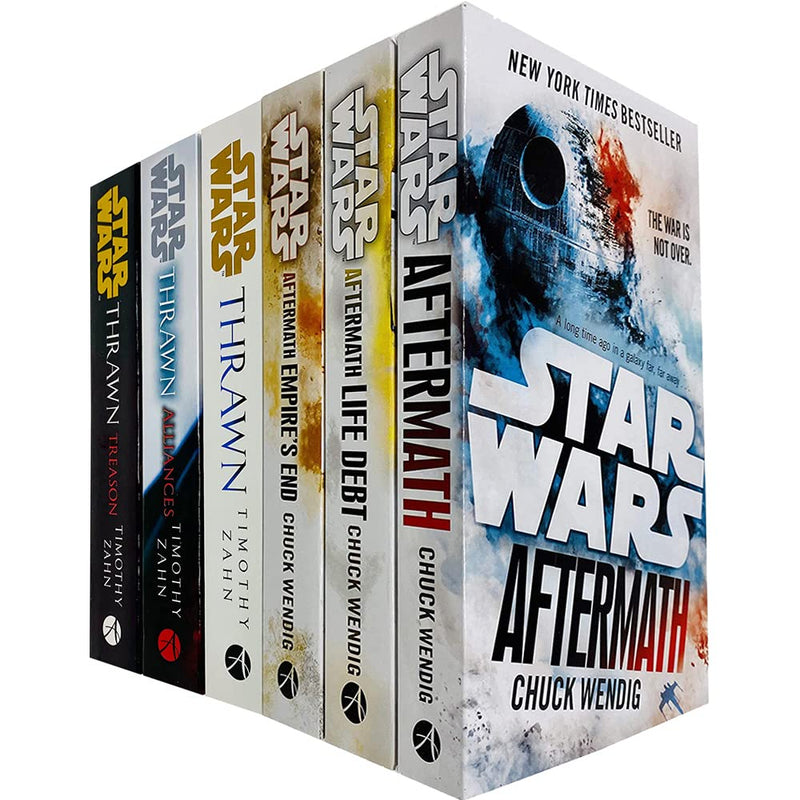 Star Wars Thrawn Series & Aftermath Trilogy 6 Books Collection Set By Timothy Zahn, Chuck Wendig (Thrawn, Alliances, Treason, Aftermath, Life Debt) - The Book Bundle