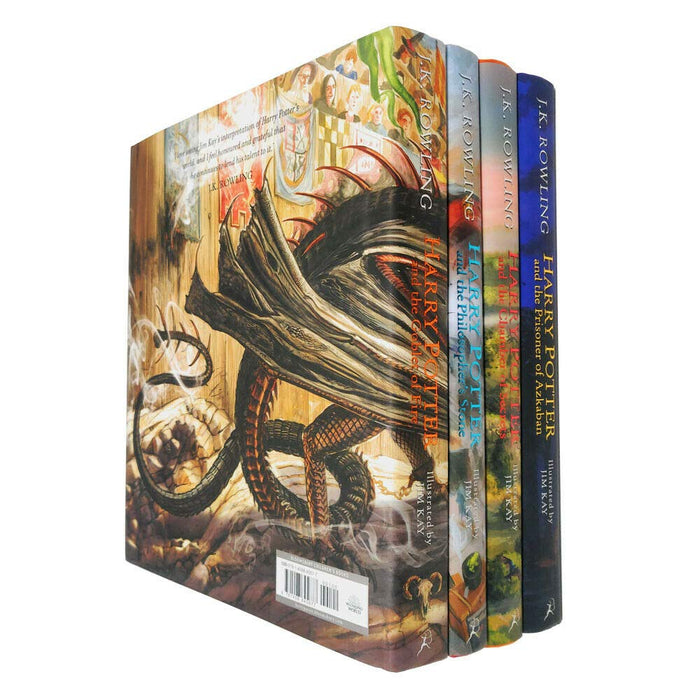 Harry Potter The Illustrated 4 Books Collection Set By J.K.Rowling - The Book Bundle