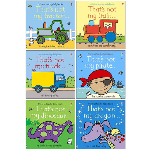 Thats Not My Touchy Feely Series Collection 6 Books Set (Tractor, Train, Truck, Pirate) - The Book Bundle
